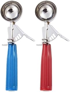 Meadow Lane #24 Ice Cream Disher Scoop, Stainless Steel, Red/Blue, 2-Pack