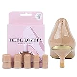 Heel Lovers Protective Heel Caps by FootFitter, High Heel Tip Covers, Noise Reducing, Slip-On Caps, 5 Pairs of Heel Caps - Nude