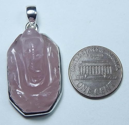 Carved Ganesh Pendant Healing Gemstone Pendant Handmade Sterling Silver Pendant Good Luck Ganesh Jewelry Gift For Her3