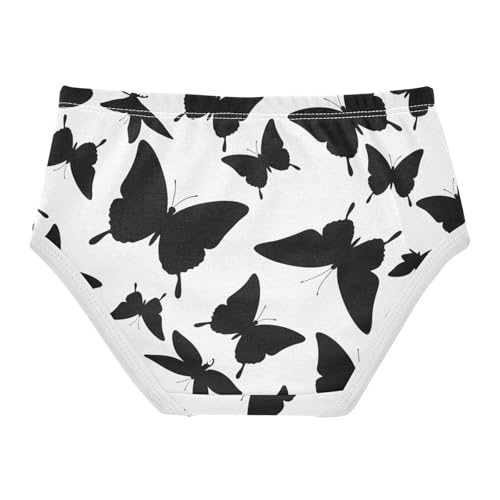 Cotton Toddler Underwear Floral Black Butterfly Silhouettes White Girl Panties Cute Fun Underpants Briefs 2t2
