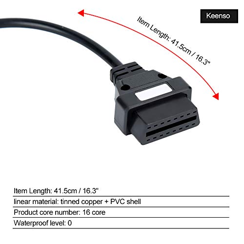 Image of GM 12 Pin to OBDII 16 Pin Cable,Diagnosis OBD II Adapter Scanner Cable Connector for GM