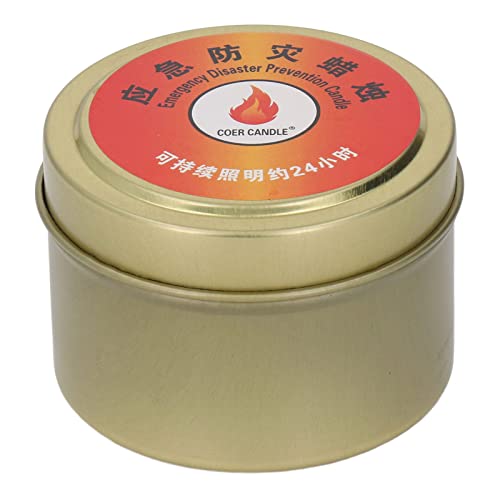 24-Hour Windproof Bright Smokeless Outdoor Survival Candle with Floral and Honey Scent for Home Wilderness (Gold)