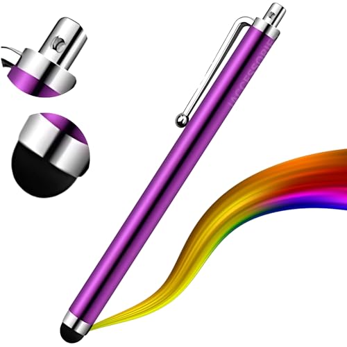 iAccessories Universal Capacitive Stylus Pen Compatible with All Touch Screens Devices Mobile Phones Android Tablet iOS Windows Smartphones - Pack of 10 | Purple