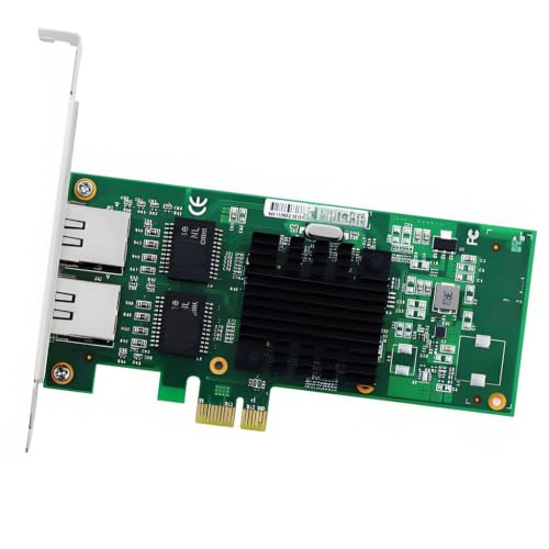 Tarjeta de Red Gigabit PCIe x1 con Doble Puerto RJ45, Adaptador Ethernet LAN de 1000Mbps con Controlador 82575 para PC de Escritorio NAS miniatura 1