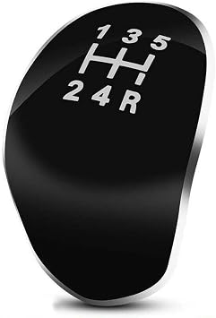 Ford Gear Knob Cover, 5 Speed Gear Stick Cover for Fiesta Focus C-Max S-Max Galaxy Kuga Shift Knob Cap, Upgraded ABS Ford Fiesta Gear Stick Cover Head - Black