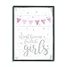 Stupell Industries Thank Heaven Girls Pink Kids Word, Design by Artist Daphne Polselli Wall Art, 11 x 1.5 x 14, Black Framed