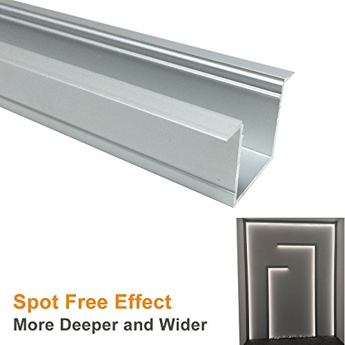 Lightingwill Spotless U Shape Led Aluminum Channel 20Pack-6.6Ft/2M 36X24Mm Anodized Silver Track Internal Width 20Mm With Cover End Caps Mounting Clips For Cabinet Kitchen Led Strip Lighting-U05S2M20 #TOP28
