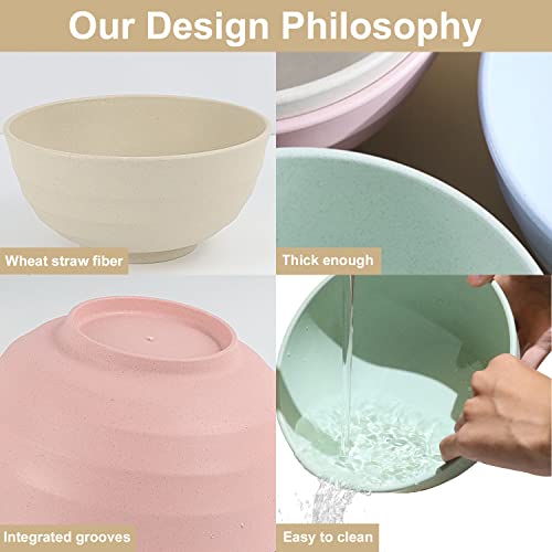 Wheat Straw Bowls Set 60 Oz Unbreakable Large Cereal Bowls Set Of 6 Microwave And Dishwasher Safe Bowls Big Bowls For Eating Bpa Free Eco Friendly Soup Bowl For Serving Oatmeal And Salad Etc… #TOP7