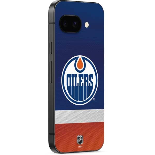 Skinit Decal Phone Skin Compatible with Google Pixel 9a - Officially Licensed NHL Edmonton Oilers Jersey Design