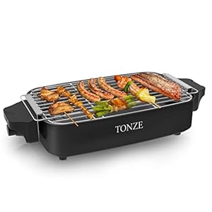 Indoor Grill Smokless Korean BBQ Grill Electric Raclette Grill for 4-6 Person Indoor Outdoor Smokeless Barbecue Grill No-Stick Grill Home Party Grill Adjustable Temperture Control Grill 1800W Black