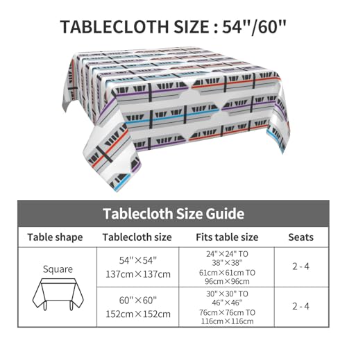 Nappe carrée en tissu imperméable pour table à manger rustique de cuisine 152x152