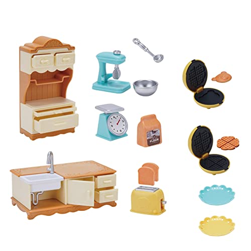 Tuelaly 1Set Play Maison Jouet Multifonctionnel Application Large Armoire à Manger en Plastique Accessoires de Maison pour Salle à Manger Micro pour Enfants A