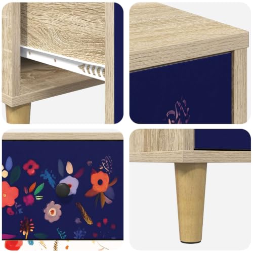 Cajonera MAINZ de vidaXL sonoma de 66 cm, cómoda moderna rectangular para tu hogar 5