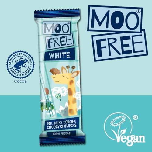 Moo Free White Chocolate Bars - Dairy Free, Gluten Free & Vegan (20g)