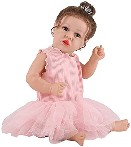 MWKL Lebensechte realistische Badepuppen Nettes Reborn Baby 58cm Reborn Puppe Schöne Simulationspuppe 22 Zoll… – Bild 7