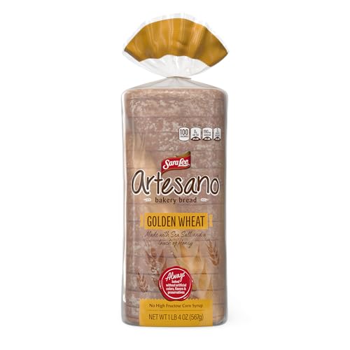 Sara Lee Artesano Golden Wheat Artisan Style Bread, 20 Oz Loaf of Wheat Bread Without Artificial Preservatives