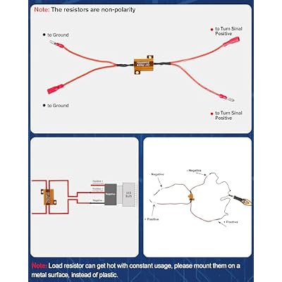 NTHREEAUTO 25W 6.8ohm Load Resistors, 4PCS LED Turn Signal Resistor Kit - Fix LED Bulb Fast Hyper Flash, Error Code, Warning Canceller