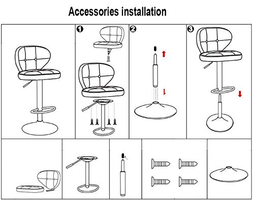 Tabouret de bar moderne au design épuré chaise pivotante de réception noire