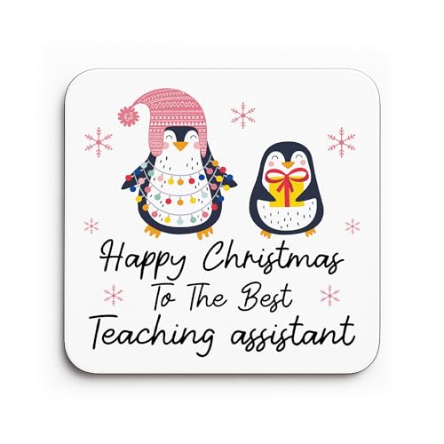 Red Ocean Happy Christmas To The Best Teaching Assistant From Student TA COASTER Thank You For Teaching Assistant Leaving School Nursery For Best TA