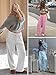 ATHMILE Women's Wide Leg Grey Sweatpants High Waisted Baggy Interior Drawstring Joggers Straight Leg Pants Fashion Clothing
