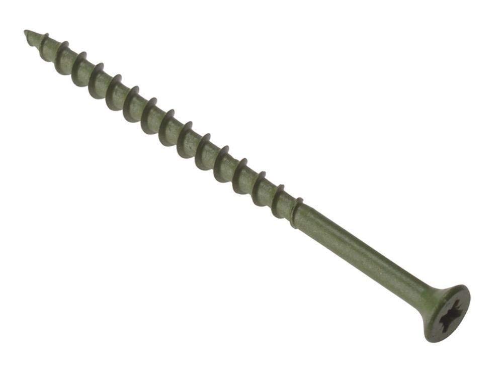 ForgeFix Decking Screw Pozi Compatible ST Green Anti-Corrosion 4.5x55mm Tub 1000