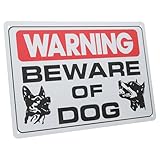 jojofuny Vintage Hundewarnschild aus Eisen Wetterfest Retro Gartendekoration mit Vorgebohrten Löchern Warnschild für Zaun Tor und Hof