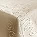 Produktbild Hochwertige Stofftischdecke Ornamente Tischdecke Tafeldecke Tischtuch Bügelarm schnelltrocknend Creme Eckig 110x140cm