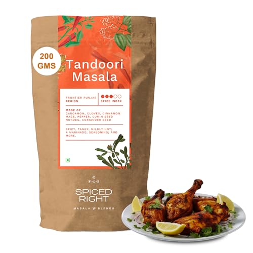 Image of Tandoori Masala - 200g | Rich, Smoky Powder Masala | Perfect for Marinating | No Artificial Colour | Vibrant Red | Restaurant Style Masala with Garlic For Tikka, Tandoori Chicken, Paneer & BBQ Grill