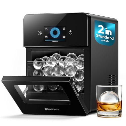 EUHOMY 2' Ice Ball Maker Countertop, 4Pcs Ready in 40Mins, 144Pcs/day, Self-Cleaning Sphere Ice...