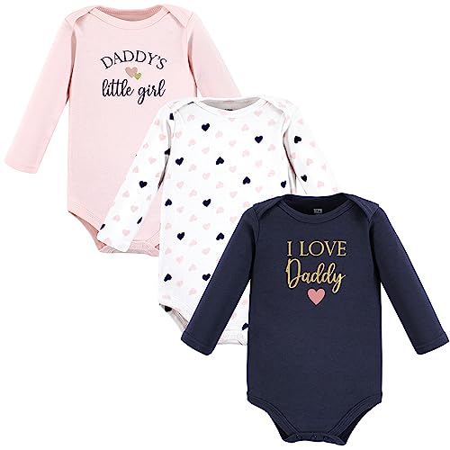 Image of Hudson Baby Baby Girls' Cotton Long-sleeve Bodysuits 3-pack