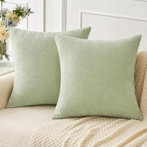 MIULEE Pack of 2 Spring Light Green Couch Throw Pillow