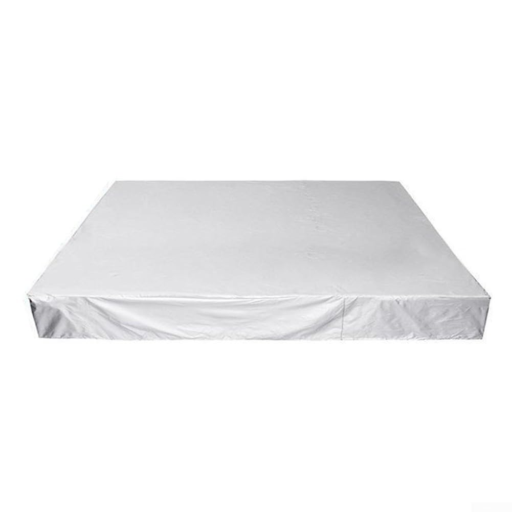 Housse de spa isotherme pour jacuzzi et piscine, tissu Oxford 210D, protection thermique avec casiers en D, convient aux tailles 200 x 200 à 240 x 240 cm, argenté résistant aux intempéries