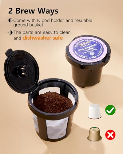 Single-Serve-One-Cup-Coffee-Maker-for-K-Cups-and-Grounds-Mini-Coffee-Maker-with-Portable-Handle-6-to-12-Oz-Brew-Size-for-Travel-Camping-Office-RV-and-Dorm-Black-and-Gold Single Serve One Cup Coffee Maker for K Cups and Grounds Mini Coffee Maker with Portable Handle 6 to 12 Oz Brew Size for Travel Camping Office RV and Dorm Black and Gold