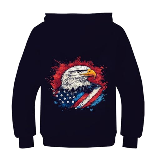 Sweat à capuche enfant imprimé 3D pull résistant avec grande poche 8-10Y