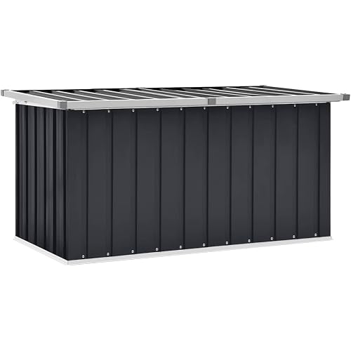 vidaXL Patio Storage Box, Deck Box with Lid, Outdoor Cabinet, Storage Chest for Outdoor Cushions Throw Pillows Garden Tools Pool Supplies, Anthracite