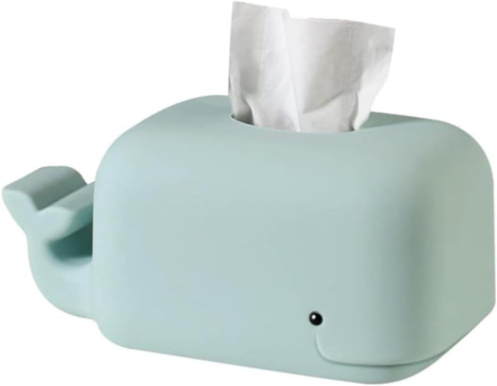 ALEjon Silicone Tissue Dispenser with Holder for Mobile Phone - Rectangular Tissue Box - Tissue Dispenser (Colour: Blue, One Size: Talla única)