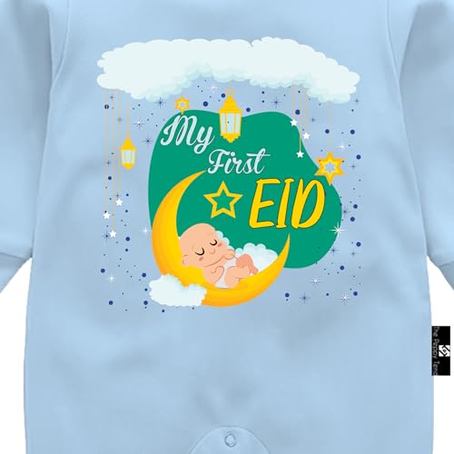 Image of The Peppy Tend inchMy First Eid Baby Unisex Printed 100% Cotton Full Rompers Full Sleeves Regular Fit