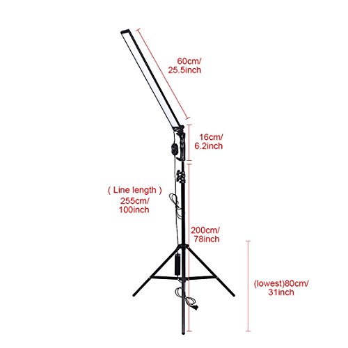 Konseen Portable Dimmable LED Filming Video Lights Kit with Tripod Stand 36Wx2 for Photography Photo Studio Continuous Output Handheld Darkroom Lamps Lighting Kit Camera Shooting for YouTube-2 Pack