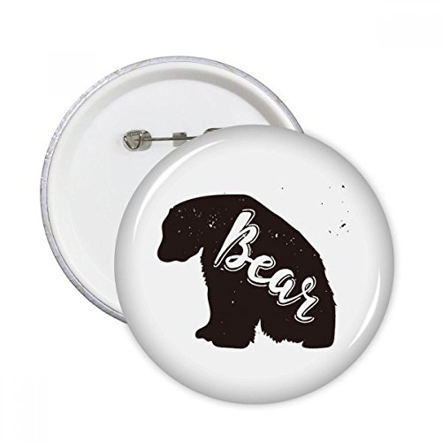 Badge ours polaire broche ronde blanche pour customiser vêtement et sac lot de 5