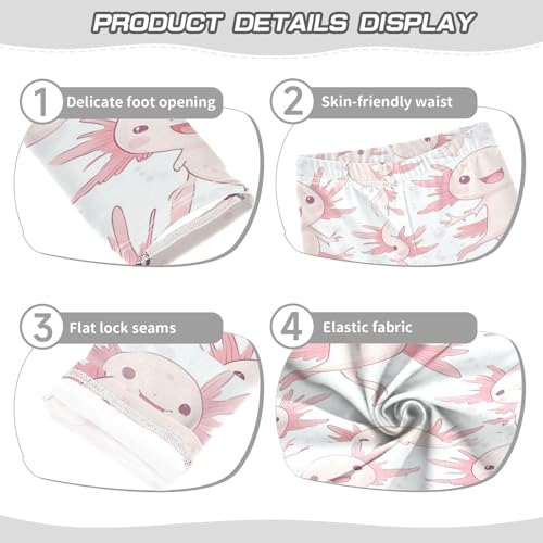 Boccsty Pink Axolotls Fishes Girls Leggings Kids Yoga Pants Dance Active Tights 4T3