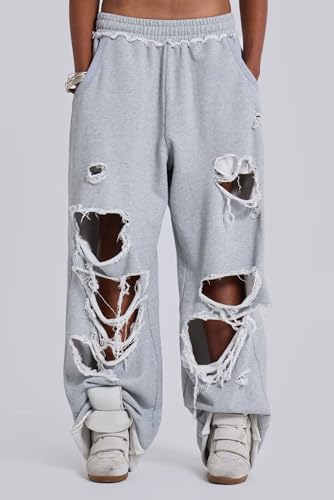 y2k Streetwear Baggy Pants Trendy Distressed Cargo Joggers Oversized Sweatpants for Hip Hop Dance Skateboarding Unisex2