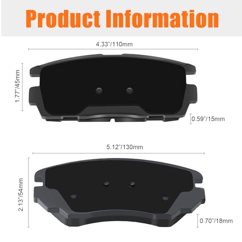Image of Front and Rear Brake Pads D1421 D1275 Fit For GMC Terrain 2010-2017,For Chevrolet Equinox 2010-2017,Captiva Sport 2012-2015,For Buick Regal 2011-2012,2016-2017, Suzuki XL-7 2007-2009