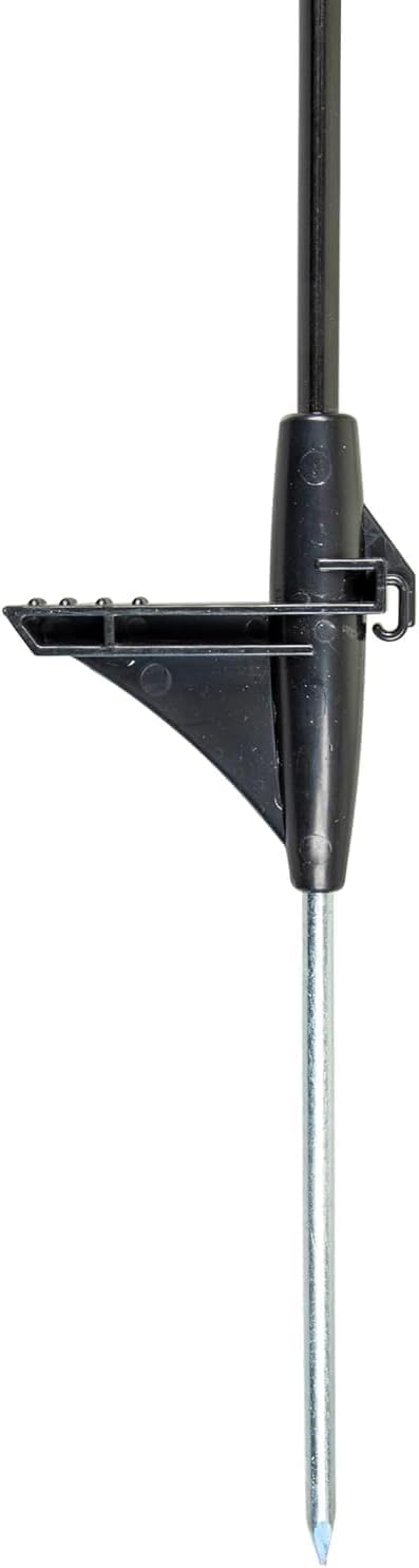 horizont Lot de 5 piquets de rechange pour clôture de 80 cm | Poteaux en fibre de verre avec pointe unique, noir, poteaux supplémentaires, poteaux de clôture avec pied