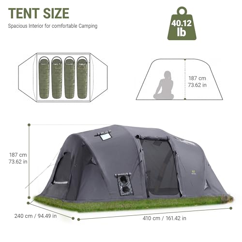 Carpa inflable Nice C para camping 10 personas miniatura 4