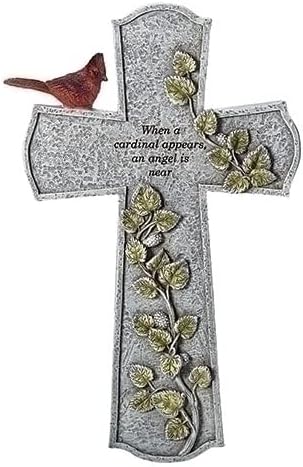 Miniatura 1 de Roman Giftware Inc., Colección Memorial, cardenal de cruz de pared de 10 pulgadas de alto, religioso, inspirador, duradero (6 x 1 x 9)