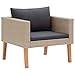 Produktbild 1-Sitzer-Gartensofa mit Auflagen Poly Rattan Beige