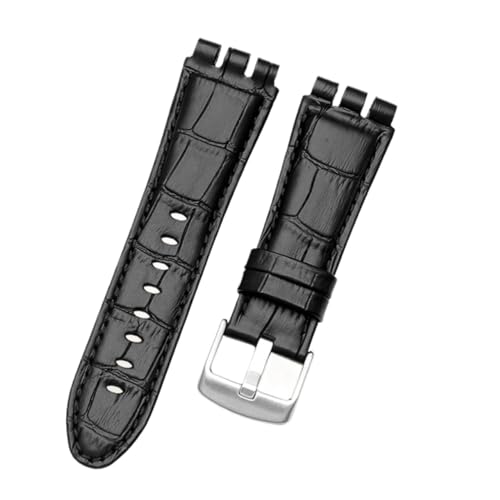 Bracelet montre cuir brun 23mm étanche homme avec boucle noire