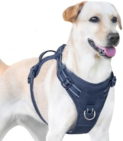 No Pull Dog Harness, Reflective Puppy Vest for Small Medium Large Sized Dog(Prussian Blue,S)