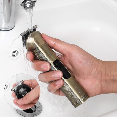 Image of Hatteker Beard Trimmer Kit Professional Hair Clipper Zero Gapped T-Blade Electric Razor Shaver for Nose Ear Body Face Mustache Men Cordless Grooming Kit 8 in 1