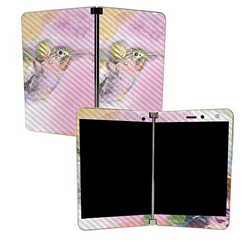 Image of MightySkins Carbon Fiber Skin for Microsoft Surface Duo - Water Color Mocking | Protective, Durable Textured Carbon Fiber Finish | Easy to Apply | Made in The USA
